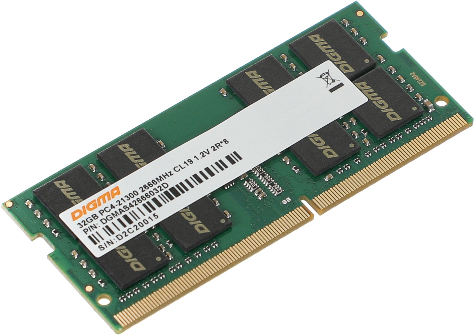 Память DDR4 32Gb 2666MHz Digma DGMAS42666032D RTL PC4-21300 CL19 SO-DIMM 260-pin 1.2В dual rank Ret — миниатюра 4