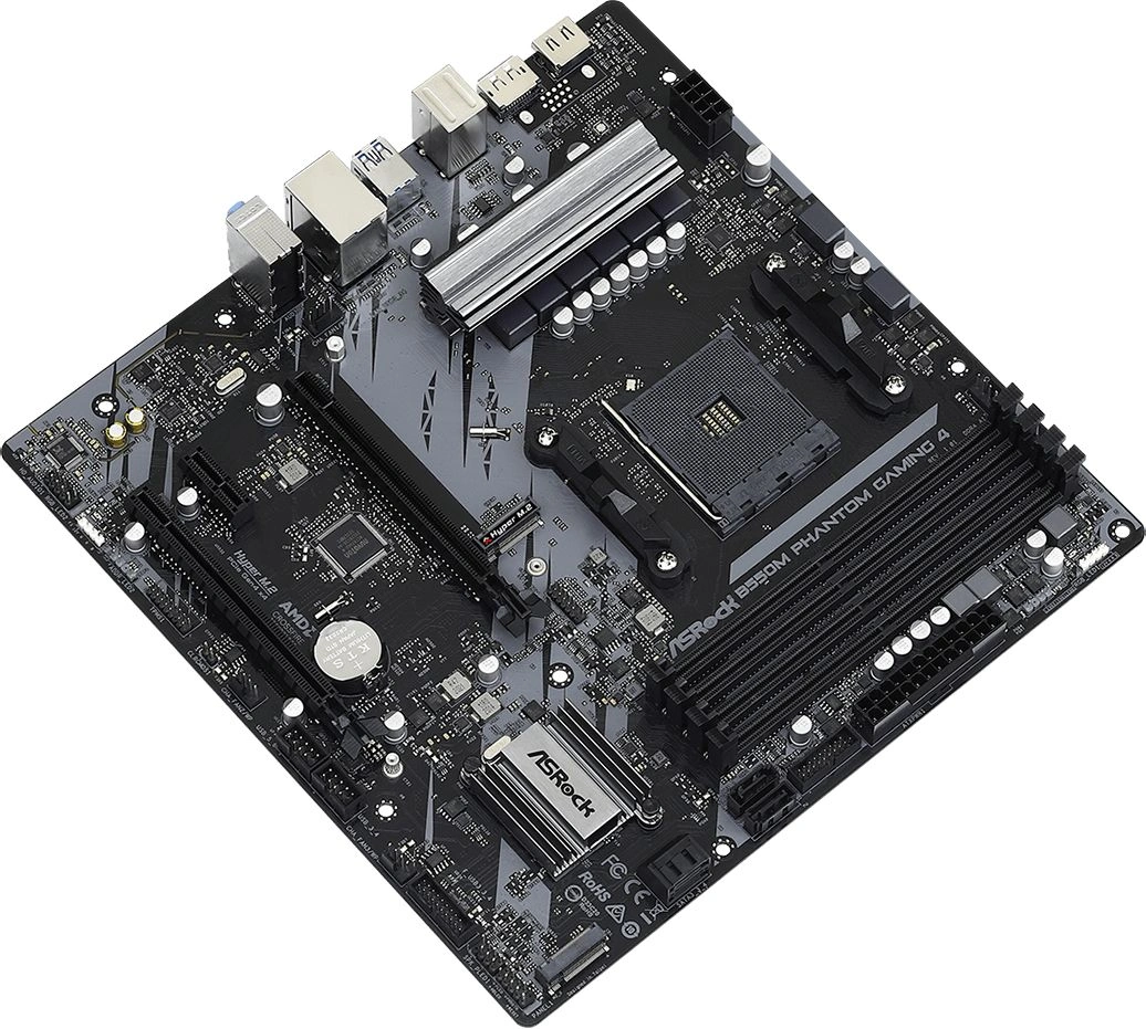 Материнская плата Asrock B550M PHANTOM GAMING 4 Soc-AM4 AMD B550 4xDDR4 mATX AC`97 8ch(7.1) GbLAN RAID+HDMI+DP — миниатюра 4