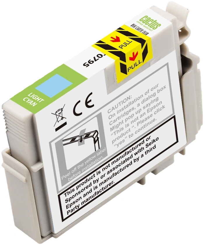 Картридж струйный Cactus CS-EPT0795 T0795 светло-голубой (13.8мл) для Epson Stylus Photo 1400/1500/PX700/710 с чипом — миниатюра 2