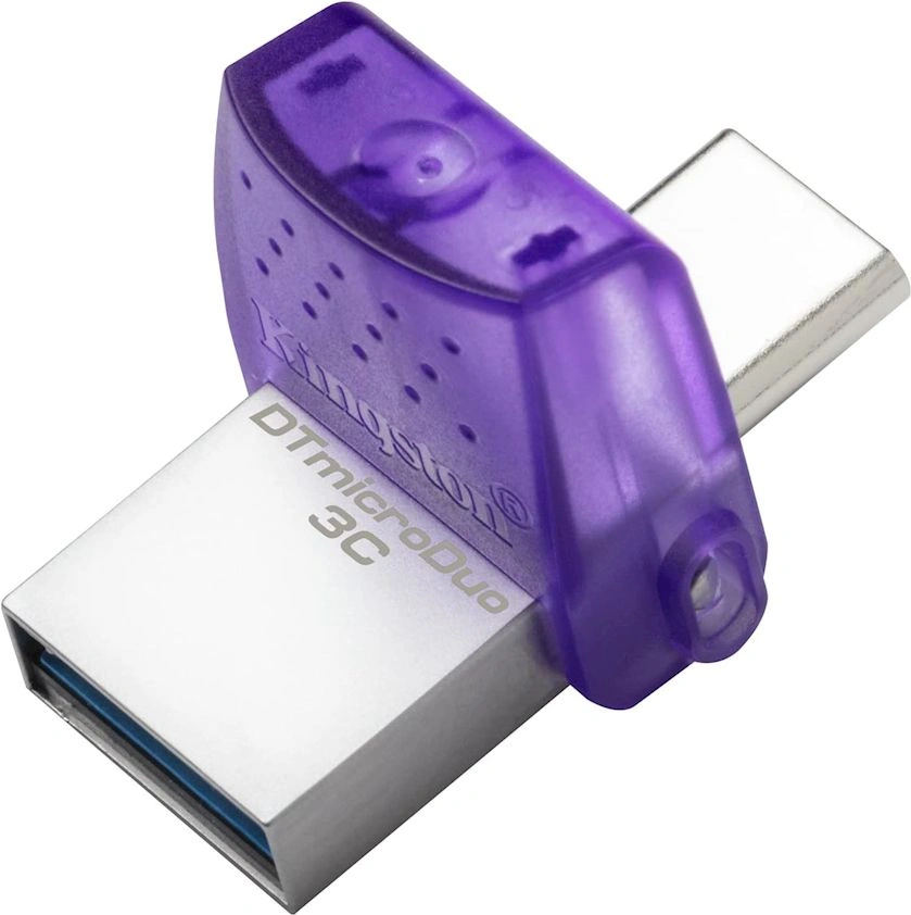Флеш Диск Kingston 128Gb DataTraveler microDuo 3C DTDUO3CG3/128GB USB3.0 фиолетовый — миниатюра 5
