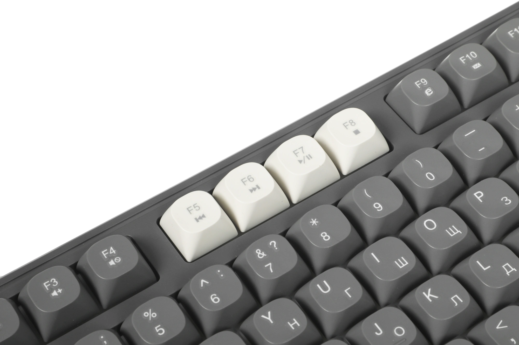 Клавиатура Оклик 711G серый/белый USB Multimedia for gamer LED (1790385) кабель 1.5м — миниатюра 18