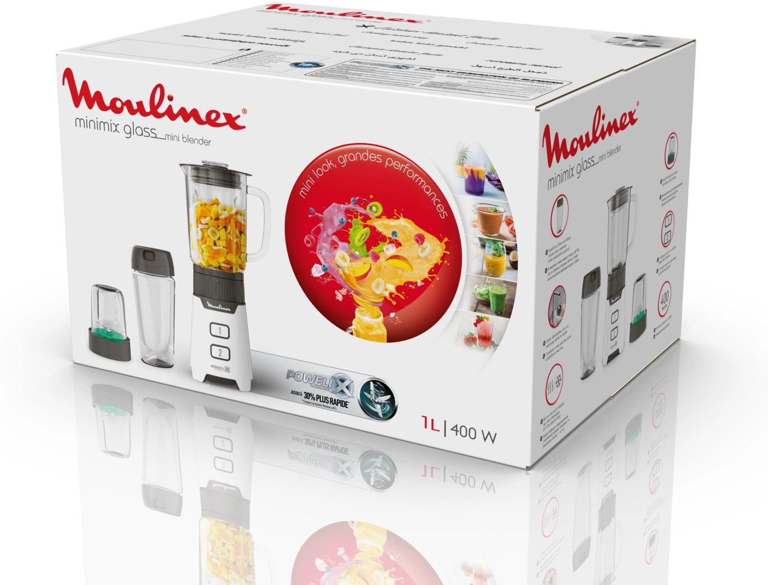 Блендер стационарный Moulinex LM16L110 400Вт черный/белый — миниатюра 11