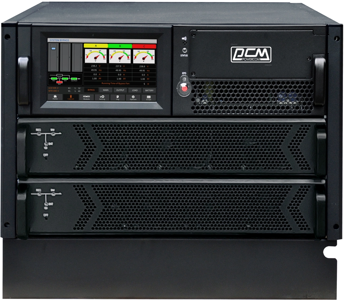Источник бесперебойного питания Powercom Vanguard-II-33 VGD-II-30R33 (Empty modular cabinet) 30000Вт 30000ВА черный без батареи — фото 1