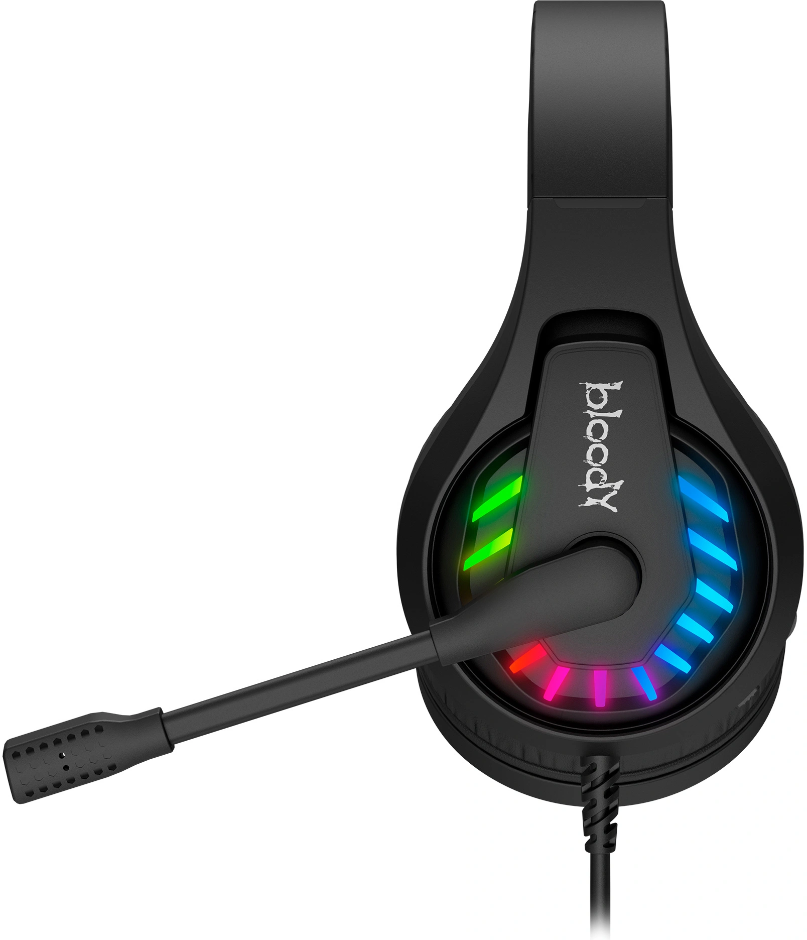 Наушники с микрофоном A4Tech Bloody G230 черный 2м накладные USB оголовье (G230) — миниатюра 2
