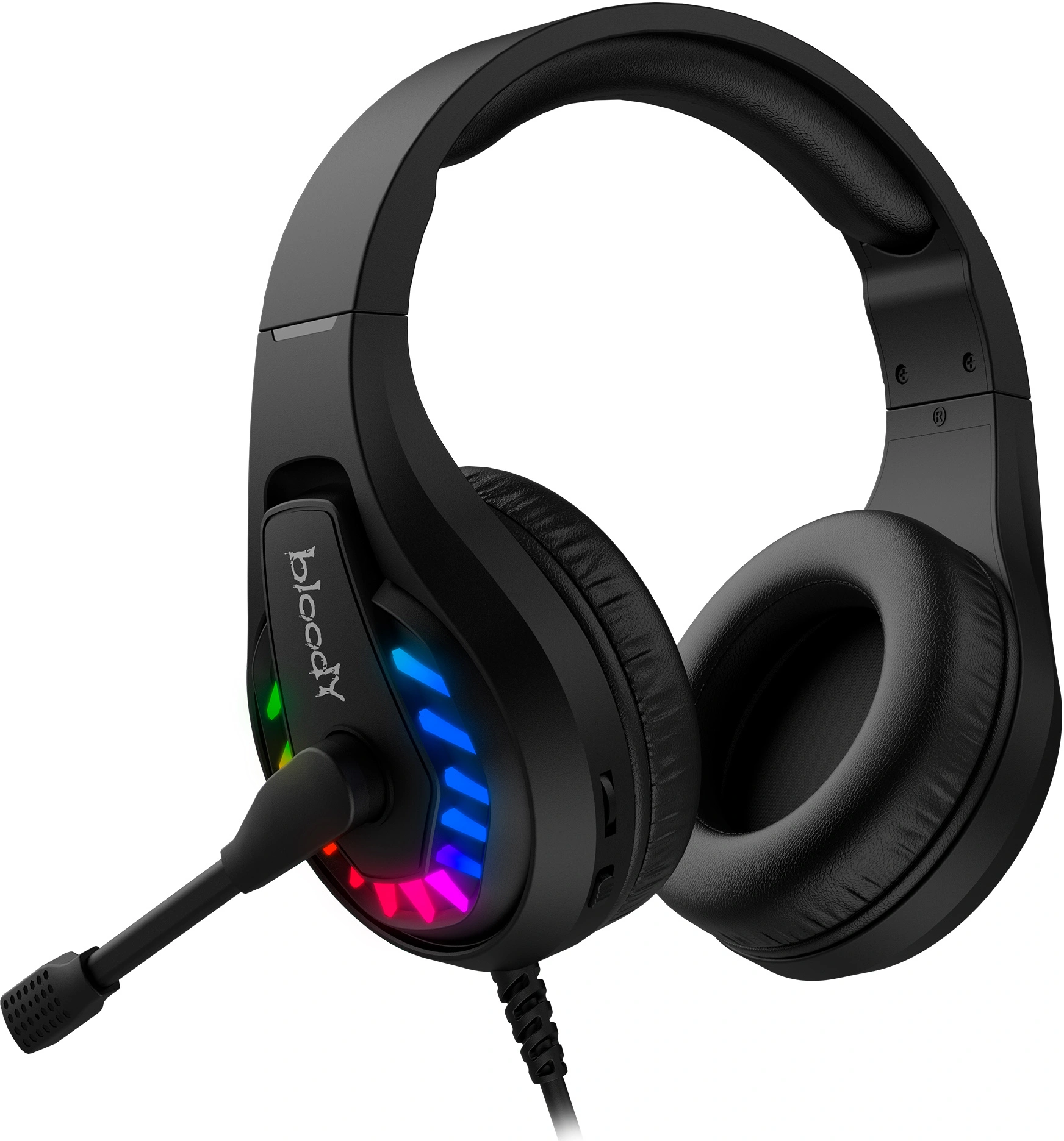 Наушники с микрофоном A4Tech Bloody G230 черный 2м накладные USB оголовье (G230) — миниатюра 7
