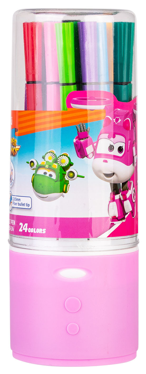 Фломастеры Deli EC150-24 Super Wings 24цв. пластиковая туба — миниатюра 4