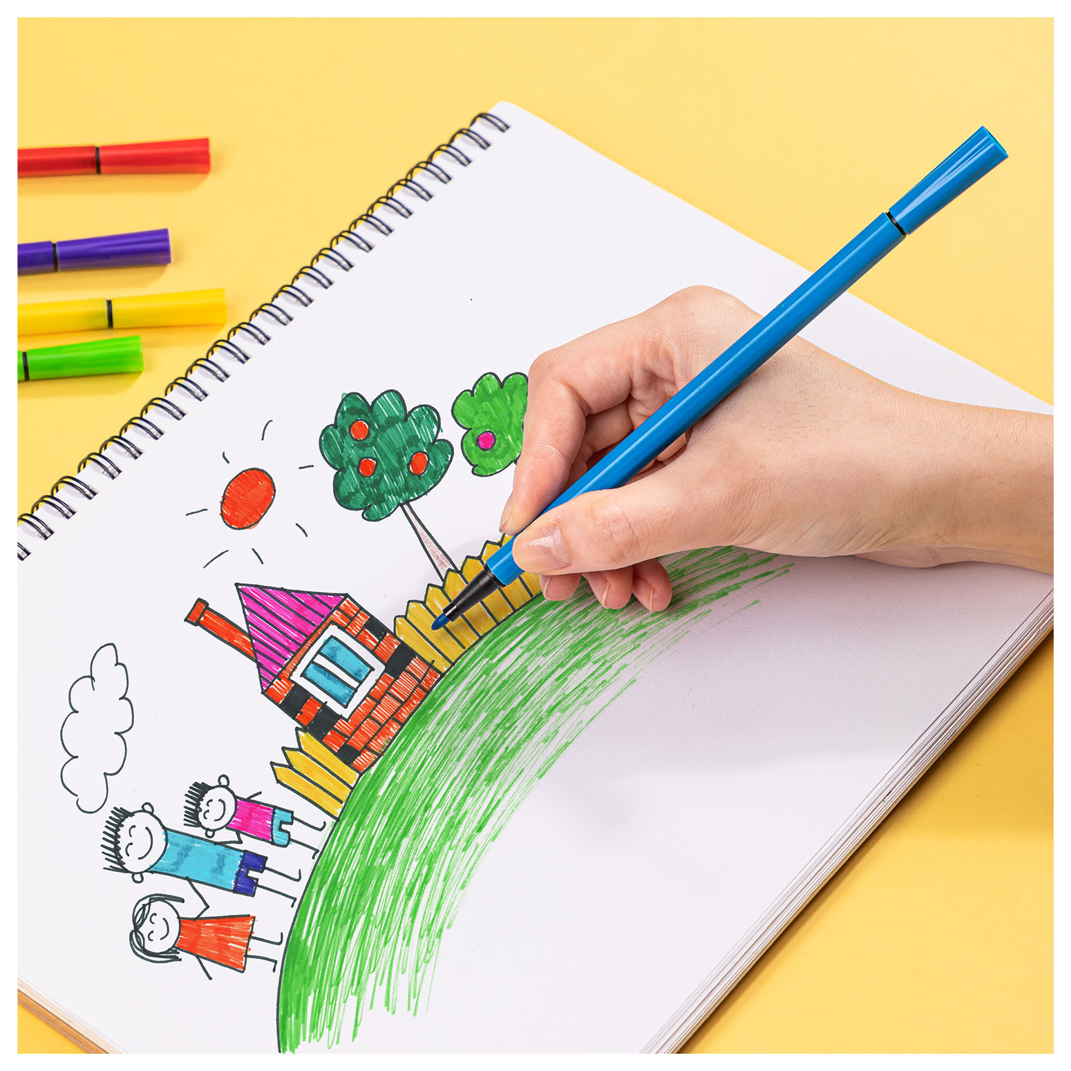 Фломастеры Deli EC150-24 Super Wings 24цв. пластиковая туба — миниатюра 6