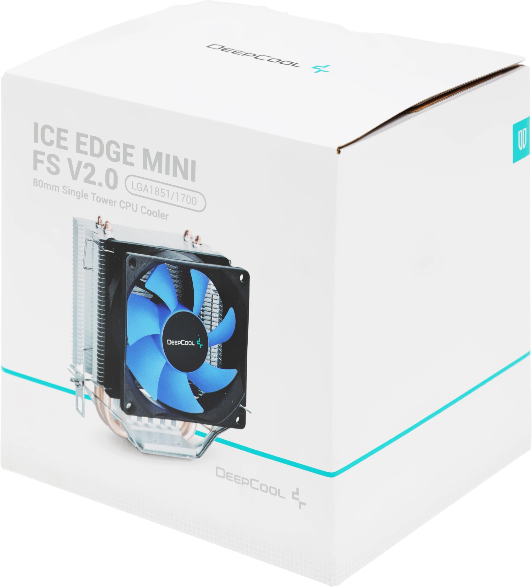 Устройство охлаждения(кулер) Deepcool Ice Edge Mini FS V2.0 Soc-AM5/AM4/1200/1700/1851 черный/синий 3-pin 25dB Al+Cu 100W 276gr Ret (DP-MCH2-IEMV2) — миниатюра 2