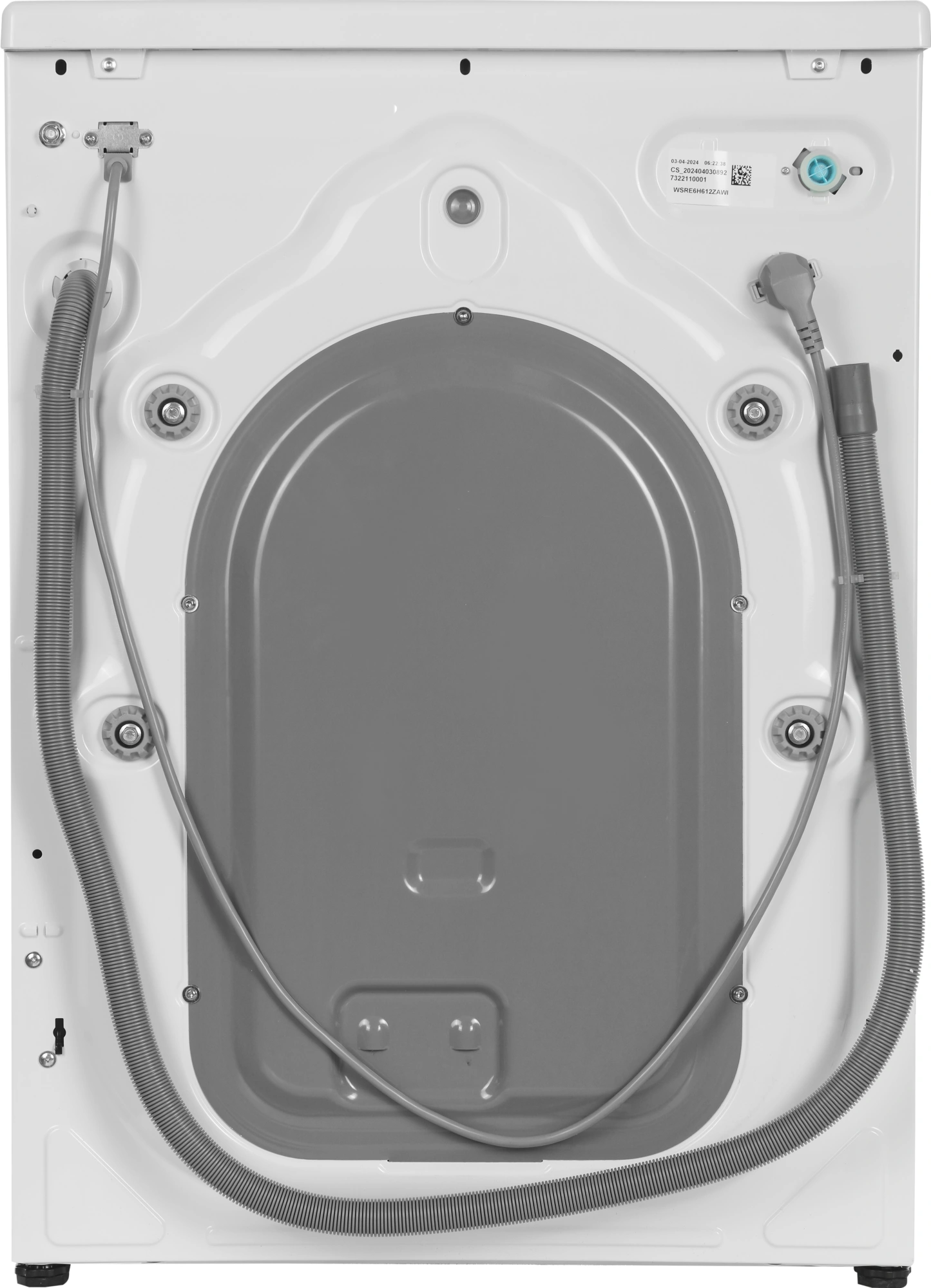 Стиральная машина Beko WSRE6H612ZAWI класс: A-10% загр.фронтальная макс.:6.5кг белый инвертор — миниатюра 6