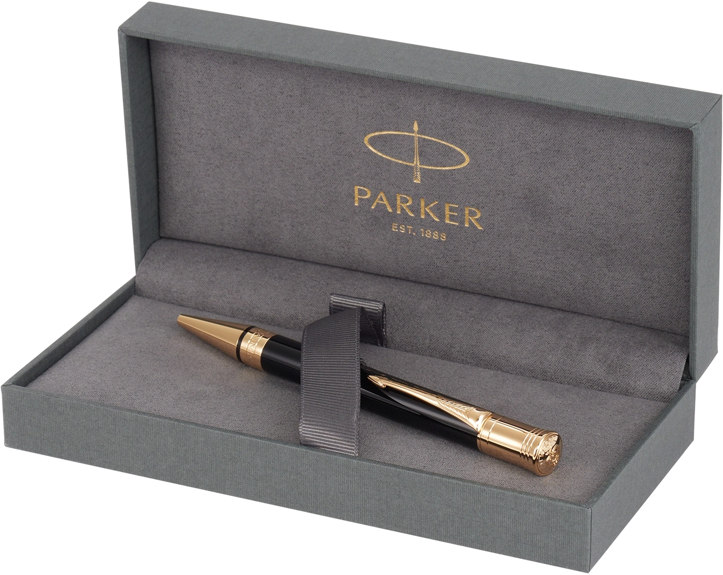 Ручка шариков. Parker Duofold K74 (1931386) Black GT M черн. черн. подар.кор. — миниатюра 2