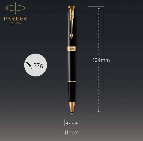 Ручка роллер Parker Sonnet Core T530 (1931496) LaqBlack GT F черн. черн. подар.кор. — миниатюра 8