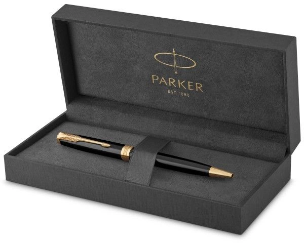 Ручка шариков. Parker Sonnet Core K530 (1931497) LaqBlack GT M черн. черн. подар.кор. — миниатюра 3