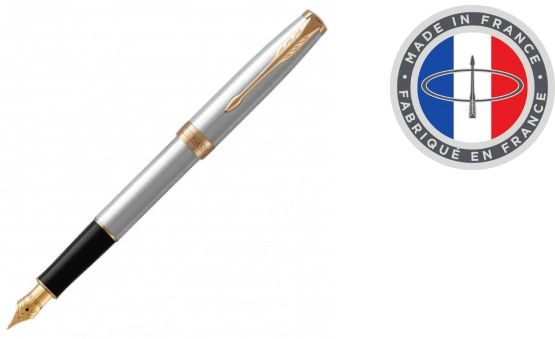 Ручка перьев. Parker Sonnet Core F527 (1931504) Stainless Steel GT F сталь нержавеющая подар.кор. — миниатюра 6