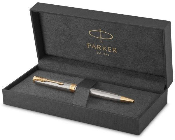 Ручка шариков. Parker Sonnet Core K527 (1931507) Stainless Steel GT M черн. черн. подар.кор. — миниатюра 3
