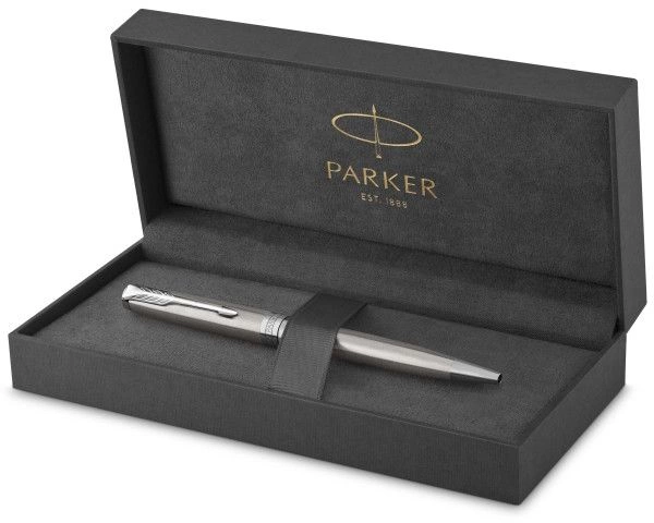 Ручка шариков. Parker Sonnet Core K526 (1931512) Stainless Steel CT M черн. черн. подар.кор. — миниатюра 3