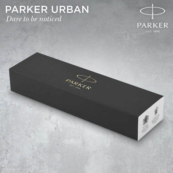 Ручка перьев. Parker Urban Core F309 (1931593) Muted Black GT F сталь нержавеющая подар.кор. — миниатюра 6
