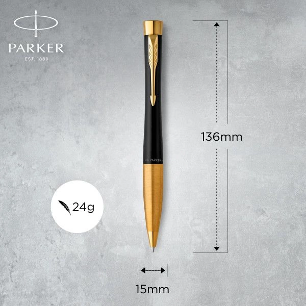 Ручка шариков. Parker Urban Core K314 (2143640) Muted Black GT M син. черн. подар.кор. — миниатюра 6