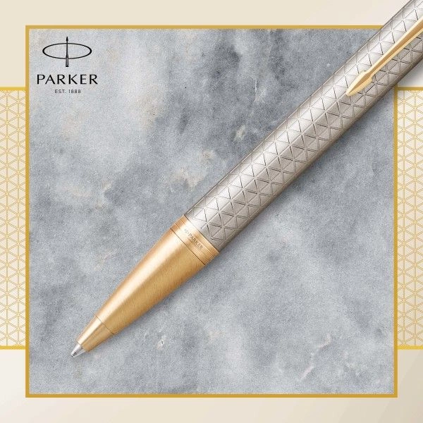 Ручка шариков. Parker IM Premium K323 (1931687) Grey GT M син. черн. подар.кор. — миниатюра 4