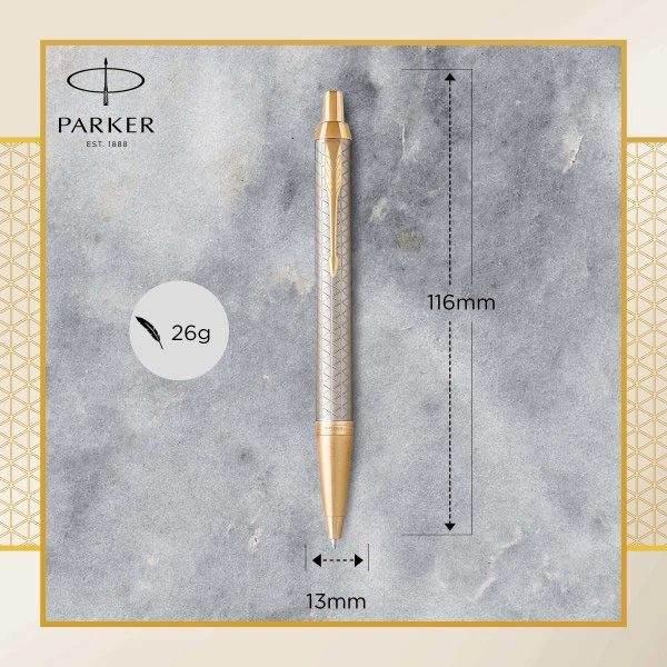 Ручка шариков. Parker IM Premium K323 (1931687) Grey GT M син. черн. подар.кор. — миниатюра 5
