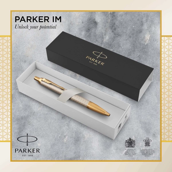 Ручка шариков. Parker IM Premium K323 (1931687) Grey GT M син. черн. подар.кор. — миниатюра 2