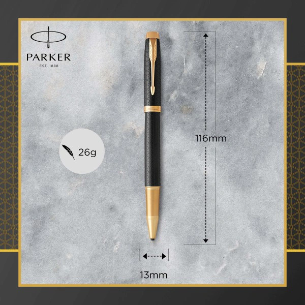 Ручка роллер Parker IM Premium T323 (1931660) Black GT F черн. черн. подар.кор. — миниатюра 4