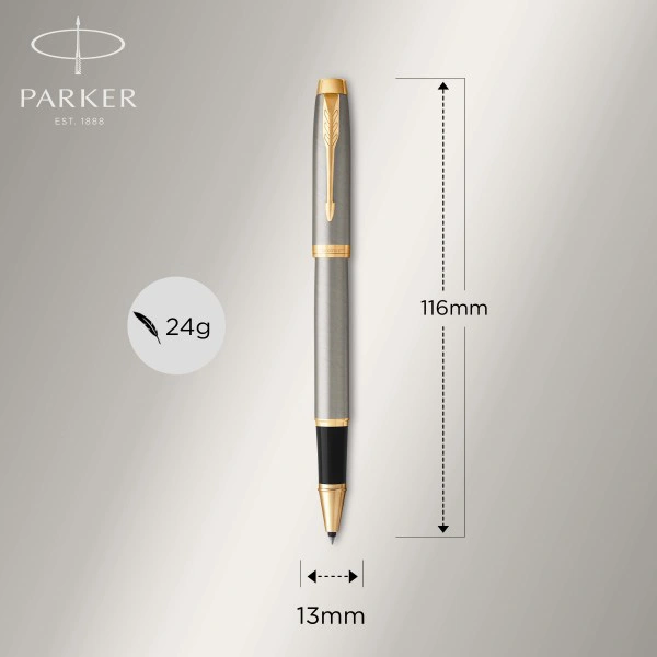 Ручка роллер Parker IM Core T321 (1931663) Brushed Metal GT F черн. черн. подар.кор. — миниатюра 4