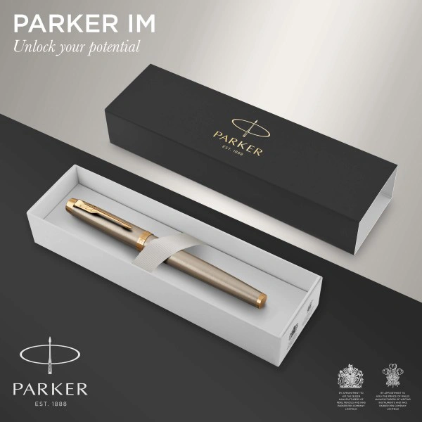 Ручка роллер Parker IM Core T321 (1931663) Brushed Metal GT F черн. черн. подар.кор. — миниатюра 5