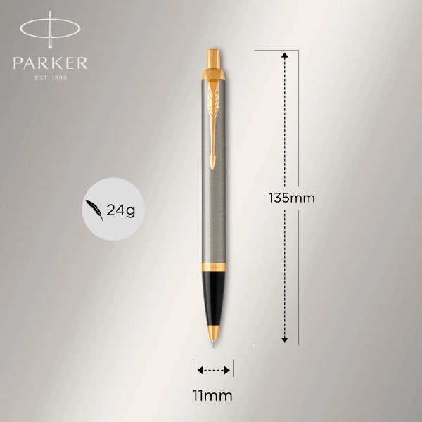 Ручка шариков. Parker IM Core K321 (1931670) Brushed Metal GT M син. черн. подар.кор. — миниатюра 2