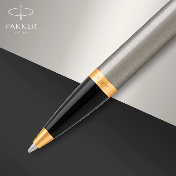 Ручка шариков. Parker IM Core K321 (1931670) Brushed Metal GT M син. черн. подар.кор. — миниатюра 3