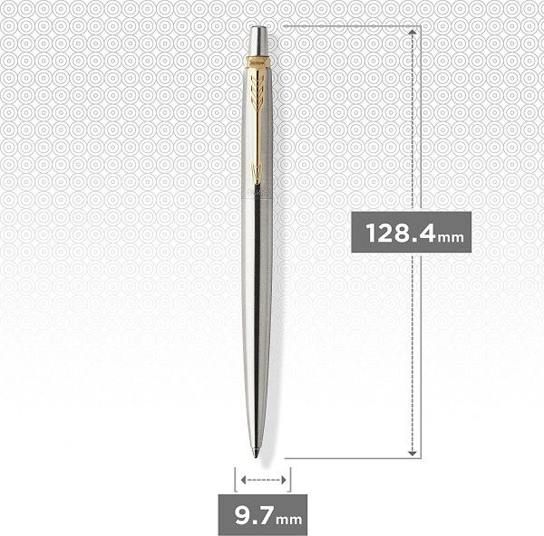 Ручка шариков. Parker Jotter Core K691 (1953182) Stainless Steel GT M син. черн. подар.кор. — миниатюра 2