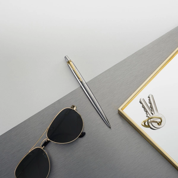 Набор ручек Parker Jotter Core FK691 (2093257) Stainless Steel GT сталь нержавеющая подар.кор. ручка перьевая, ручка шариковая сменный стержень 1стерж. стреловидный пиш. наконечник кругл. — миниатюра 3