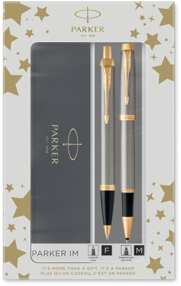 Набор ручек Parker IM Core TK223 (2093217) Brushed Metal GT подар.кор. ручка роллер, ручка шариковая сменный стержень 1стерж. кругл. — миниатюра 6