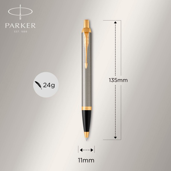 Набор ручек Parker IM Core TK223 (2093217) Brushed Metal GT подар.кор. ручка роллер, ручка шариковая сменный стержень 1стерж. кругл. — миниатюра 2