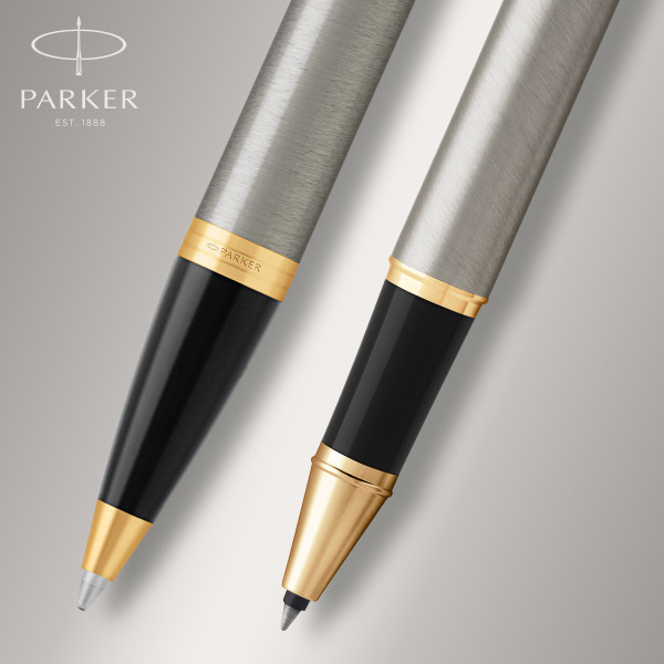 Набор ручек Parker IM Core TK223 (2093217) Brushed Metal GT подар.кор. ручка роллер, ручка шариковая сменный стержень 1стерж. кругл. — миниатюра 4