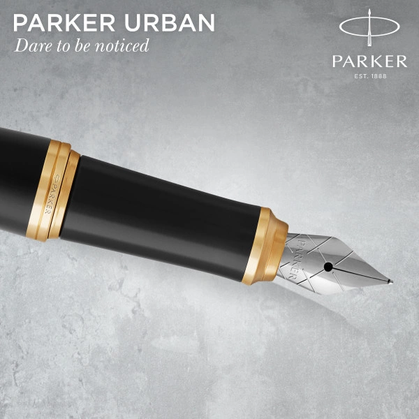 Набор ручек Parker Urban Core FK200 (2093381) Muted Black GT сталь нержавеющая подар.кор. ручка перьевая, ручка шариковая — миниатюра 2