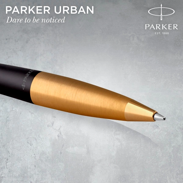 Набор ручек Parker Urban Core FK200 (2093381) Muted Black GT сталь нержавеющая подар.кор. ручка перьевая, ручка шариковая — миниатюра 5