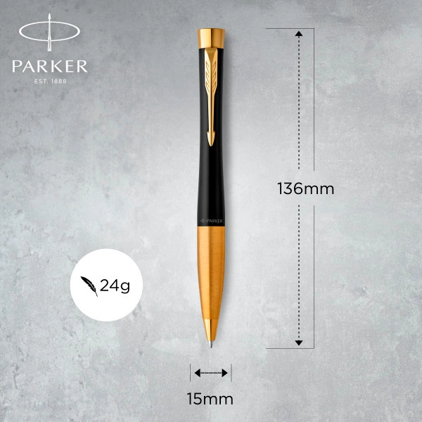 Набор ручек Parker Urban Core FK200 (2093381) Muted Black GT сталь нержавеющая подар.кор. ручка перьевая, ручка шариковая — миниатюра 6