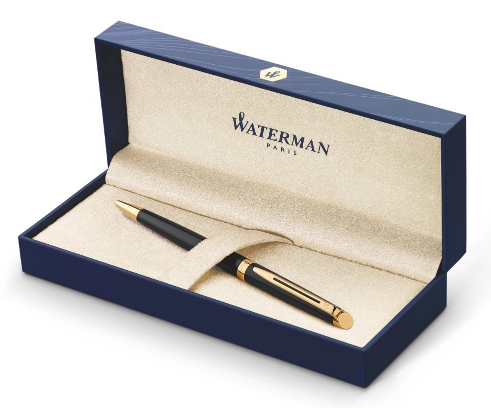 Ручка шариков. Waterman Hemisphere (S0920770) Matte Black GT M син. черн. подар.кор. — миниатюра 3