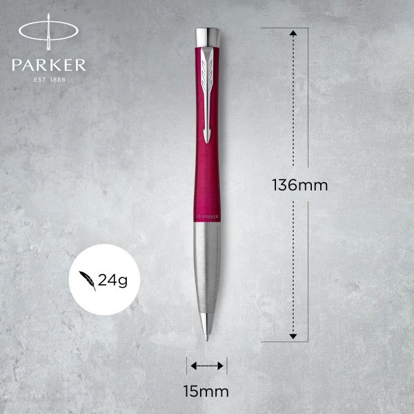Ручка шариков. Parker Urban Core K314 (2143642) Vibrant Magenta CT M син. черн. подар.кор. — миниатюра 6