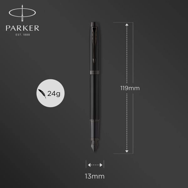 Ручка перьев. Parker IM Achromatic F317 (2127741) Matt Black F сталь нержавеющая подар.кор. — миниатюра 4