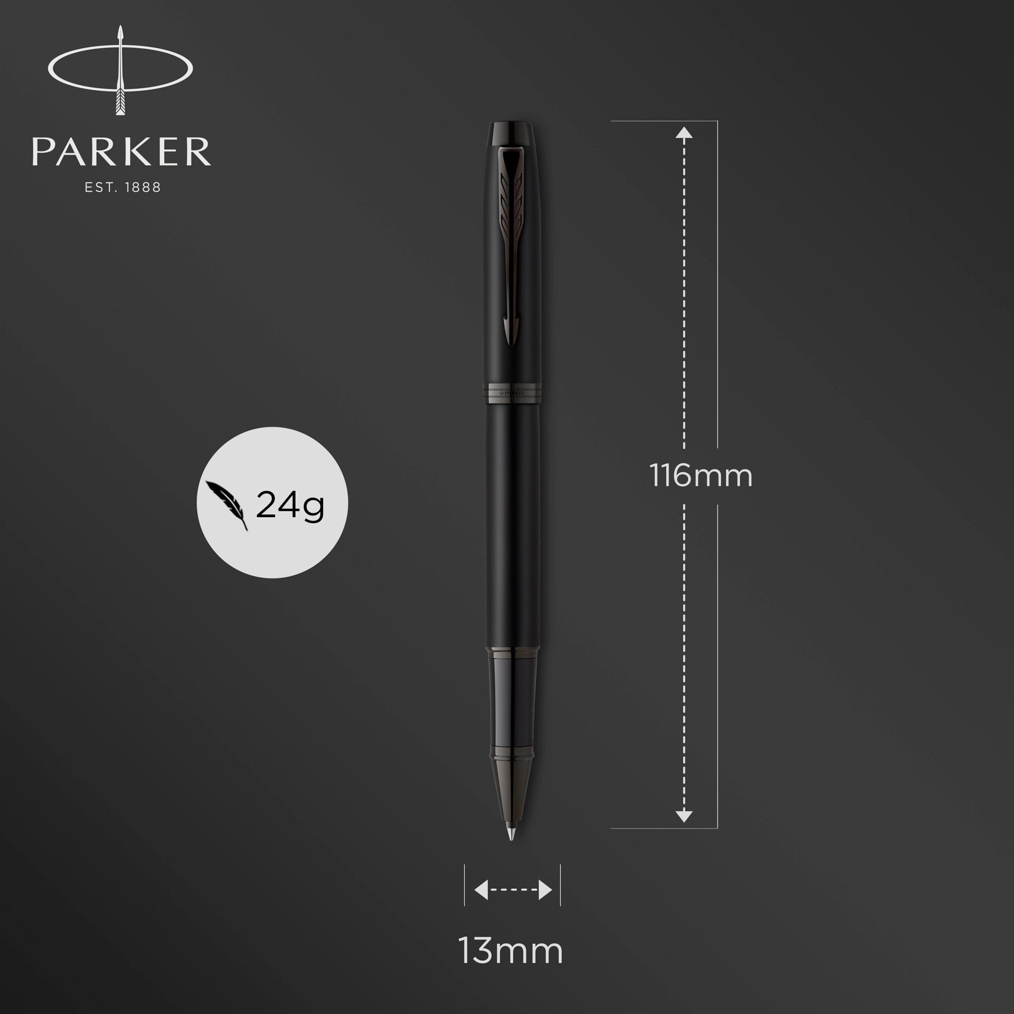 Ручка роллер Parker IM Achromatic T317 (2127743) Matt Black F черн. черн. подар.кор. — миниатюра 3
