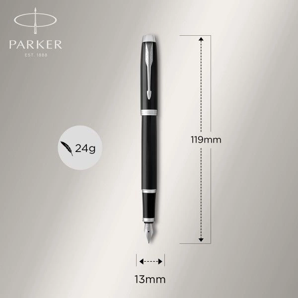 Ручка перьев. Parker IM Core F321 (1931644) Black CT F сталь нержавеющая подар.кор. — миниатюра 6