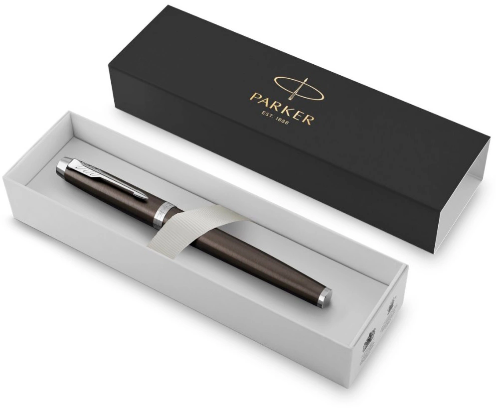 Ручка роллер Parker IM Core T321 (1931664) Dark Espresso CT F черн. черн. подар.кор. — миниатюра 3