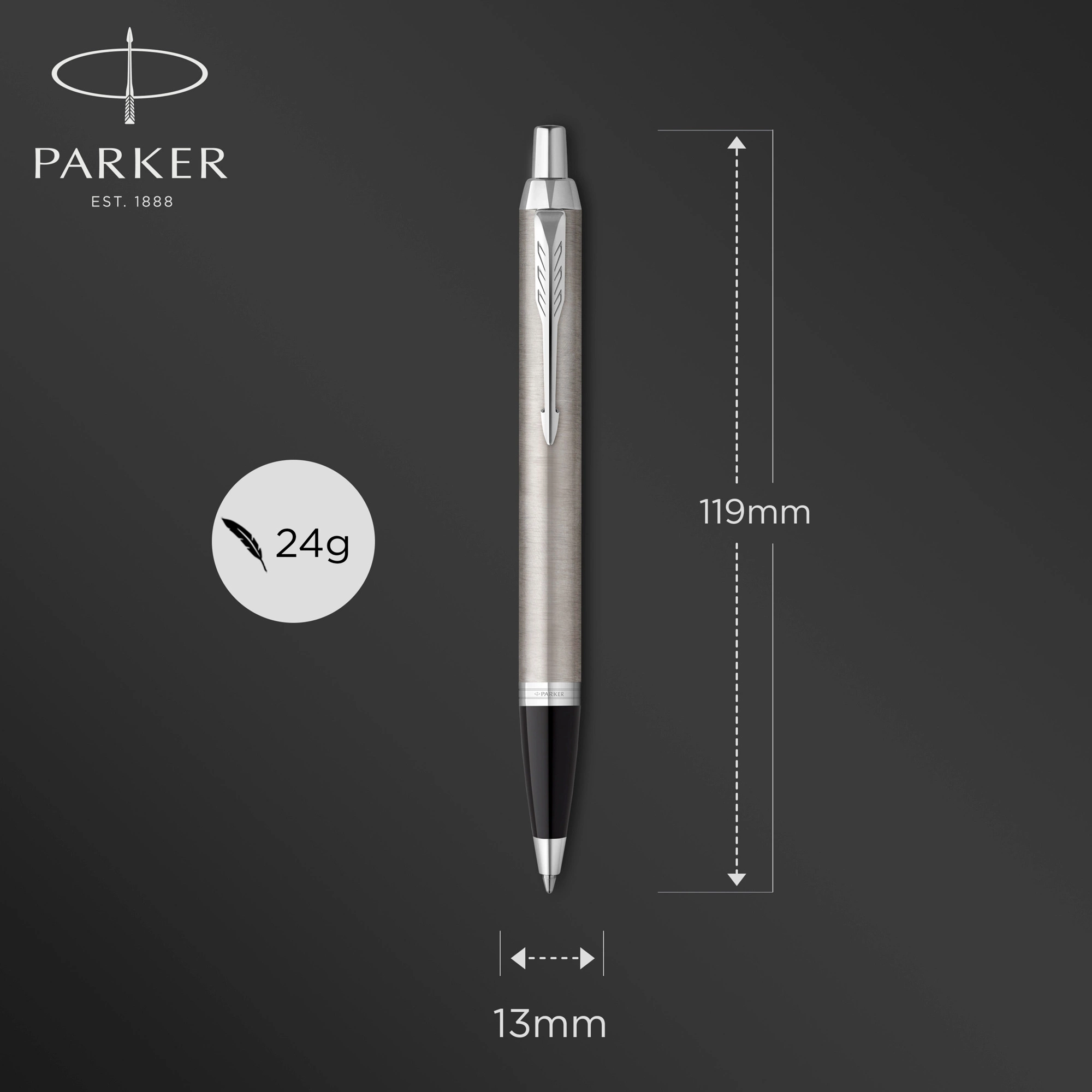 Ручка шариков. Parker IM Essential K319 (2143631) Brushed Metal CT M син. черн. подар.кор. — миниатюра 3
