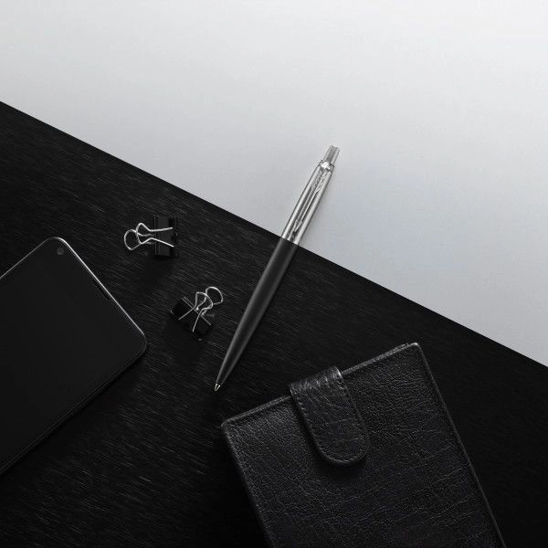 Ручка шариков. Parker Jotter Core K63 (1953184) Bond Street Black CT M син. черн. подар.кор. — миниатюра 6