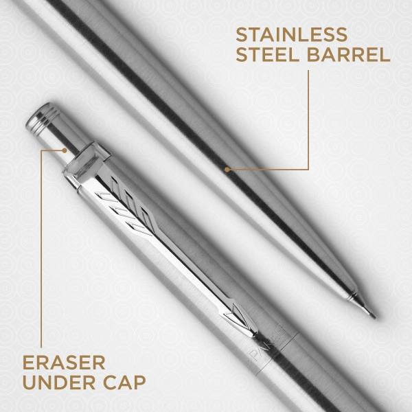 Набор ручек Parker Jotter Core KB61 (2093256) Stainless Steel CT подар.кор. ручка шариковая/карандаш механический 0.5 — миниатюра 3