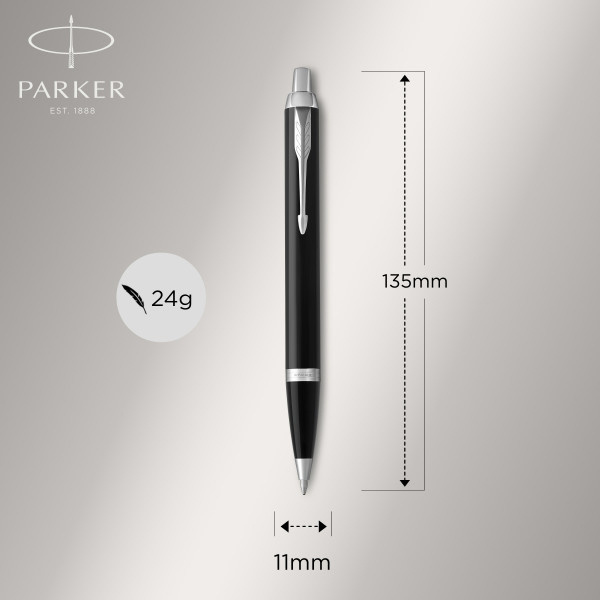 Набор ручек Parker IM Core FK221 (2093215) Black CT сталь нержавеющая подар.кор. ручка перьевая, ручка шариковая — миниатюра 2
