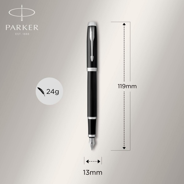 Набор ручек Parker IM Core FK221 (2093215) Black CT сталь нержавеющая подар.кор. ручка перьевая, ручка шариковая — миниатюра 3