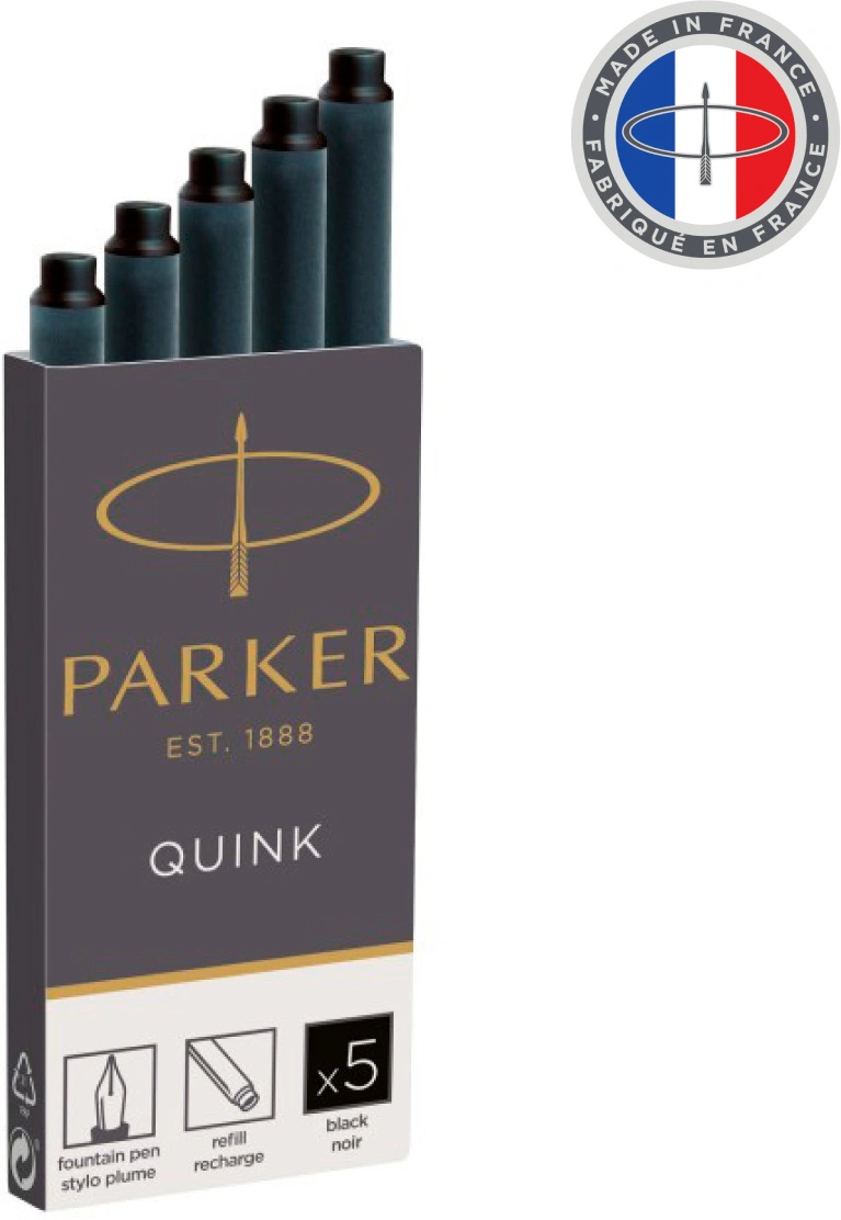 Картридж Parker Quink Z11 (1950382) черные чернила для ручек перьевых (5шт) — миниатюра 5