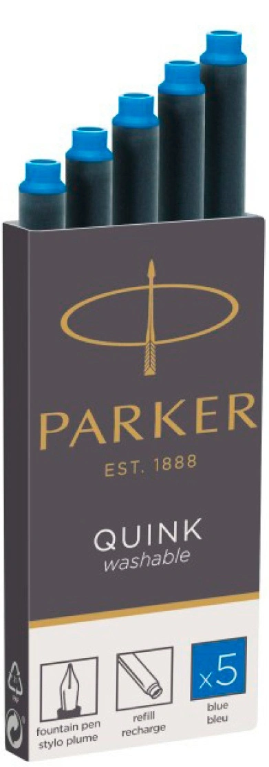 Картридж Parker Quink Z11 (1950383) синие чернила смывающиеся для ручек перьевых (5шт) — миниатюра 4